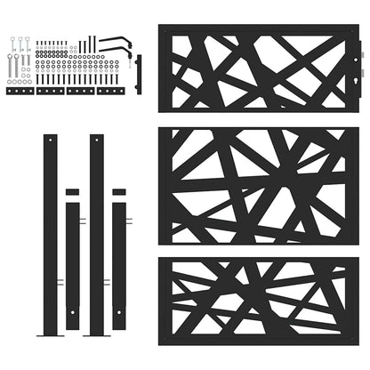 Gartentor Schwarz 100x125 cm Stahl Leichtes Design