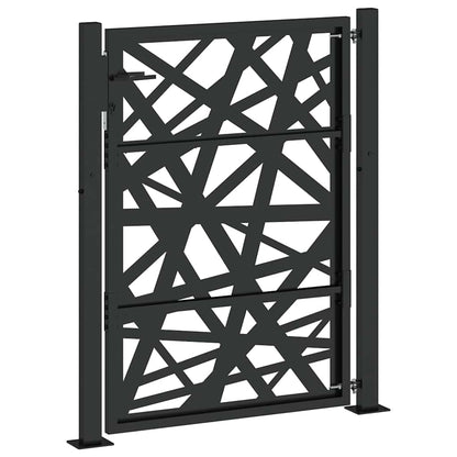 Gartentor Schwarz 100x125 cm Stahl Leichtes Design