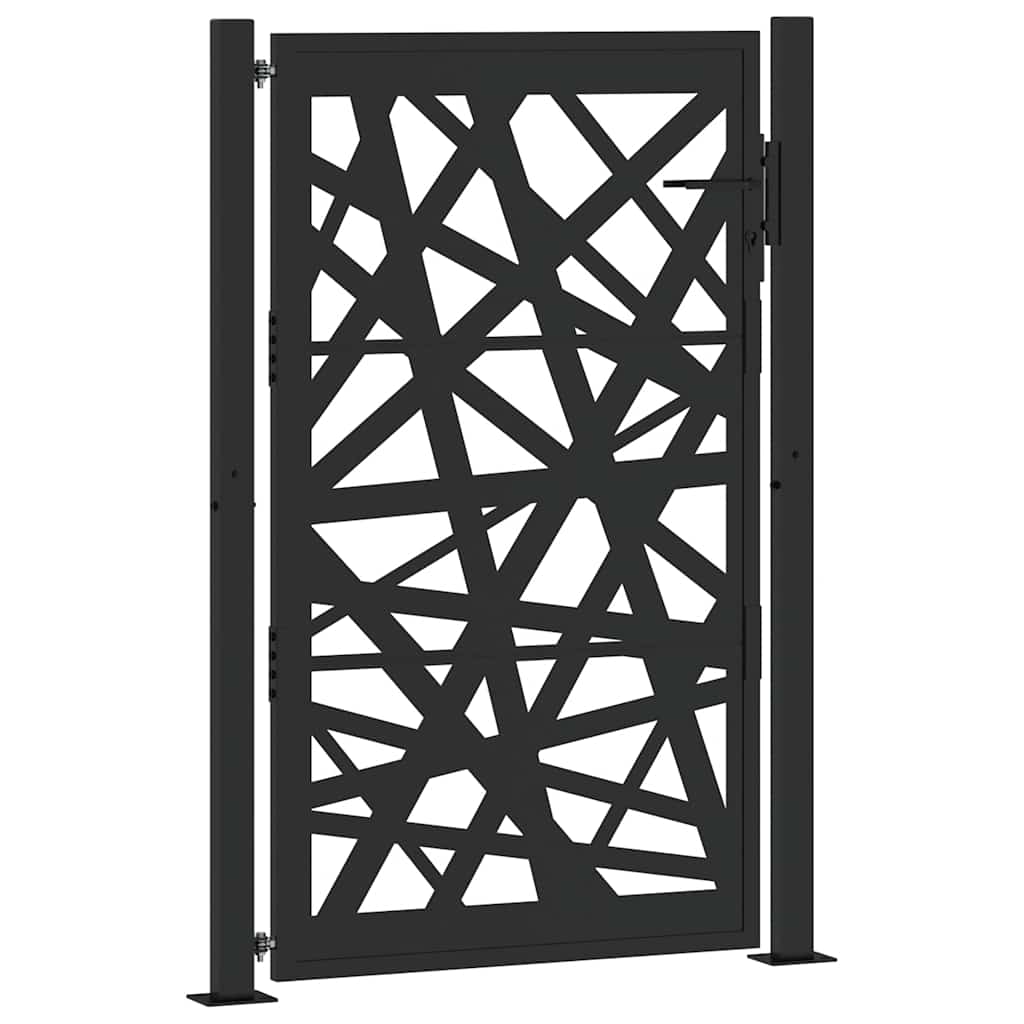 Gartentor Schwarz 100x150 cm Stahl Leichtes Design