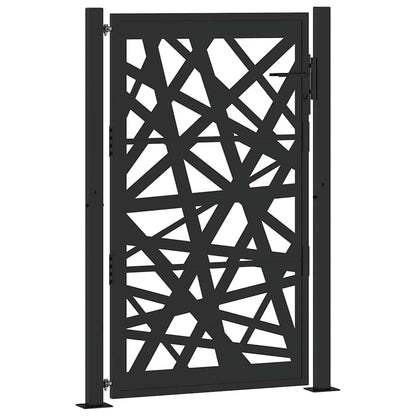 Gartentor Schwarz 100x150 cm Stahl Leichtes Design