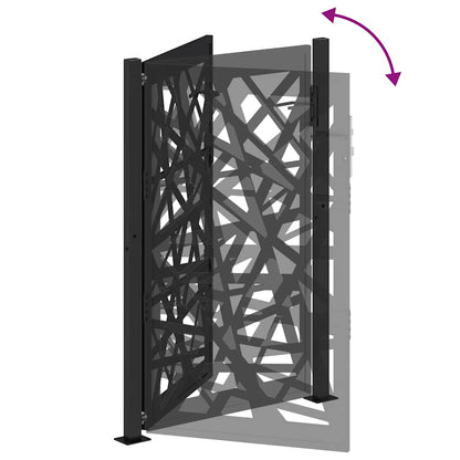 Gartentor Schwarz 100x150 cm Stahl Leichtes Design