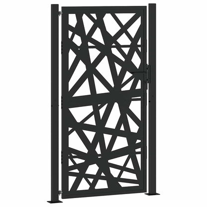 Gartentor Schwarz 100x175 cm Stahl Leichtes Design