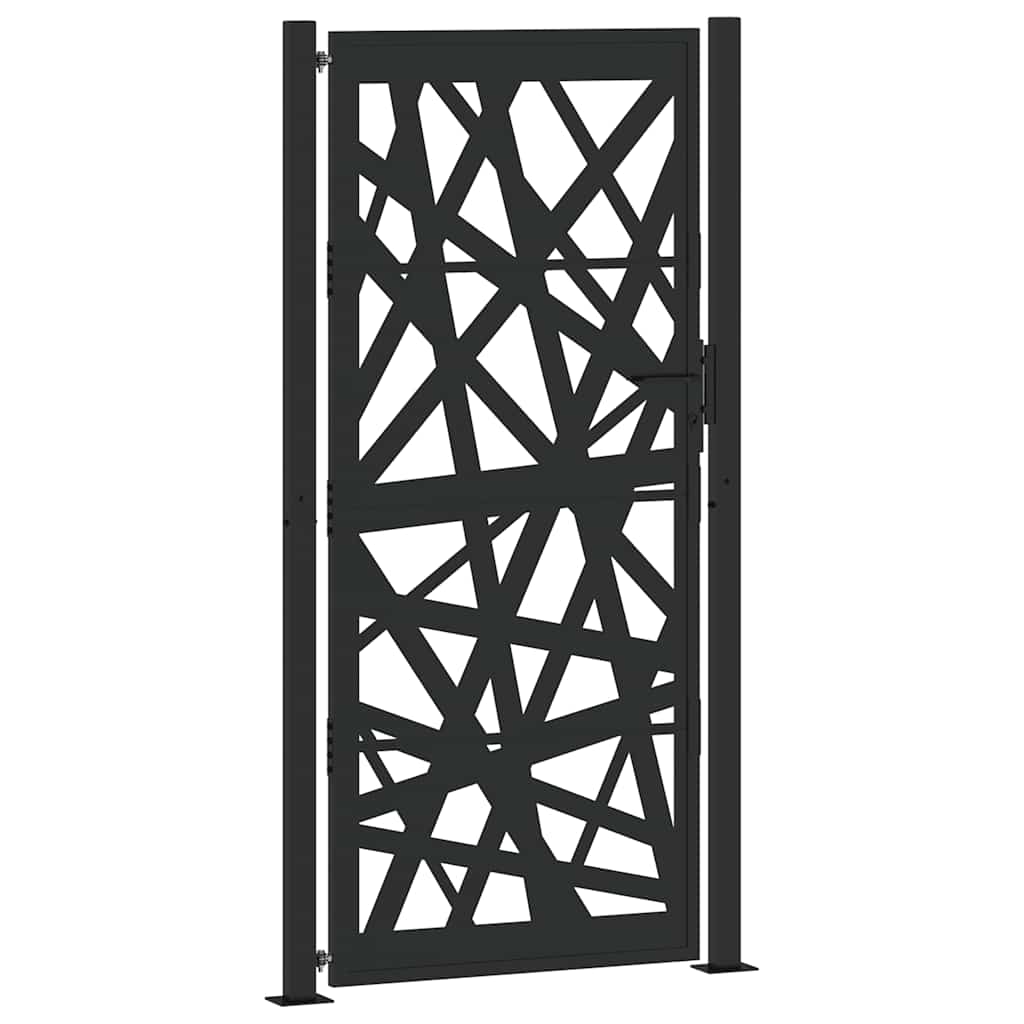 Gartentor Schwarz 100x200 cm Stahl Leichtes Design