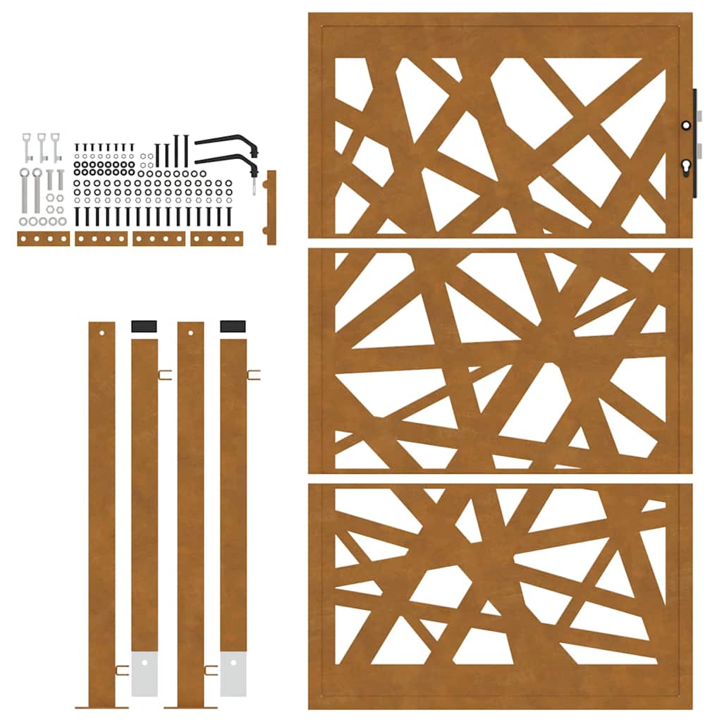 Gartentor 100x150 cm Cortenstahl Helles Design