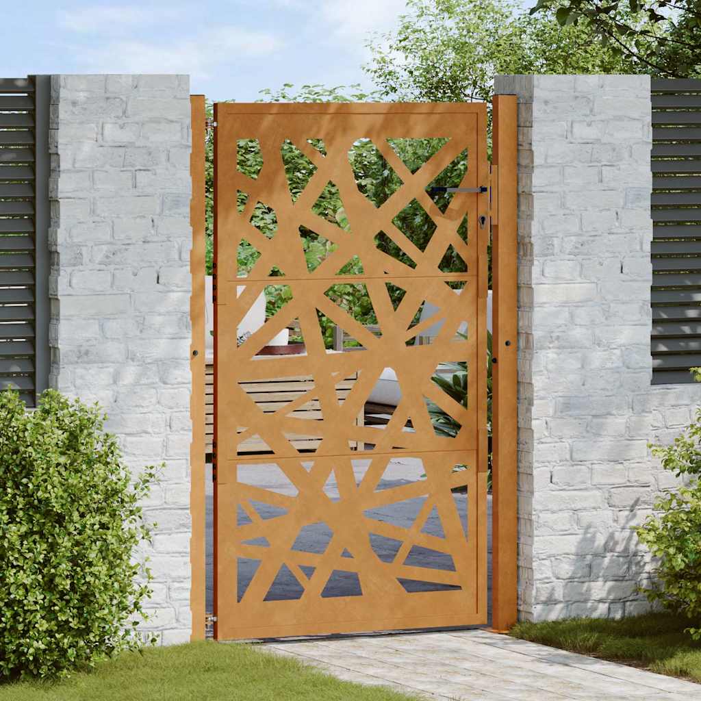 Gartentor 100x150 cm Cortenstahl Helles Design
