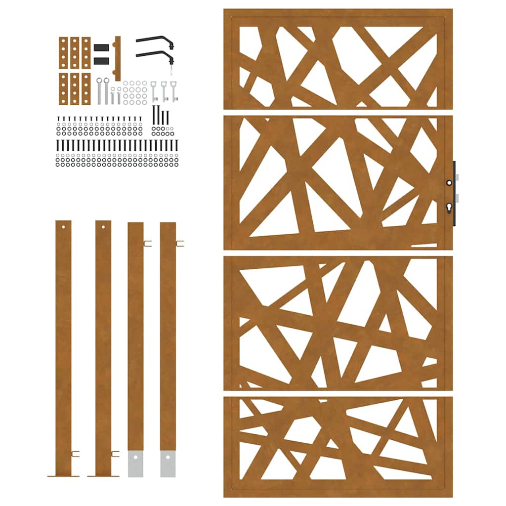 Gartentor 100x175 cm Cortenstahl Helles Design