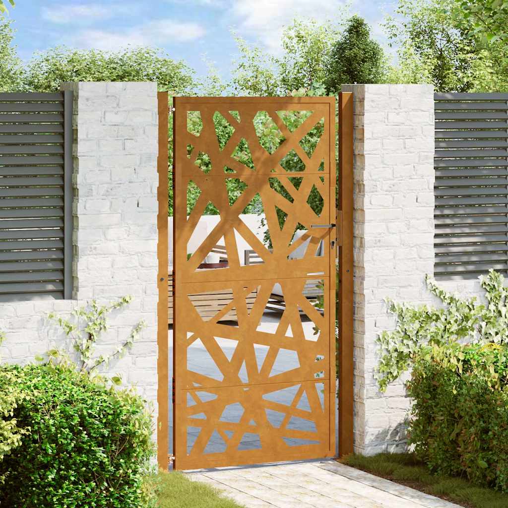 Gartentor 100x175 cm Cortenstahl Helles Design