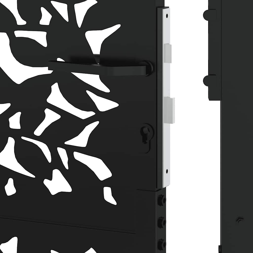 Gartentor Schwarz 100x125 cm Stahlblatt-Design