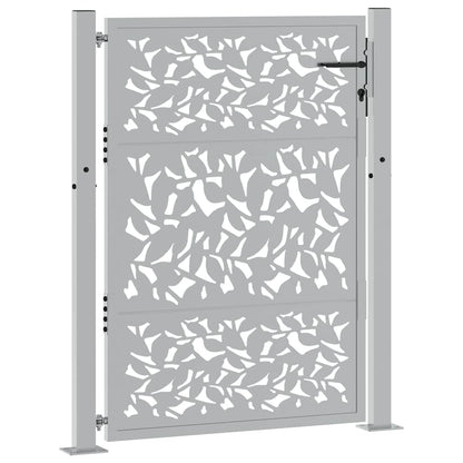 Gartentor 100x125 cm Verwitterungsstahl Blattdesign