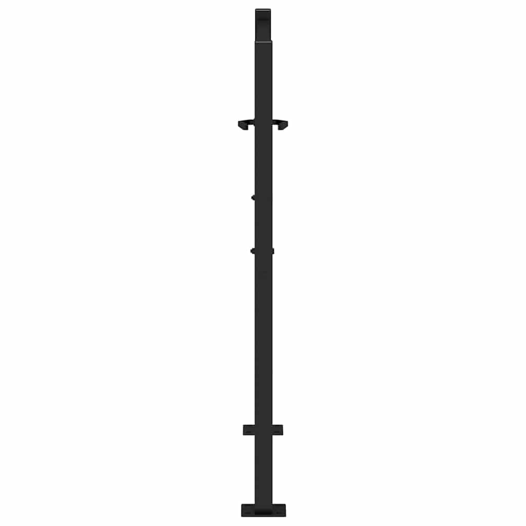 Gartentor Schwarz 100x100 cm Stahl Wellen-Design