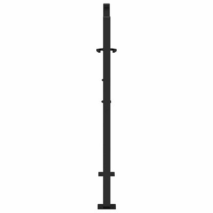 Gartentor Schwarz 100x100 cm Stahl Wellen-Design