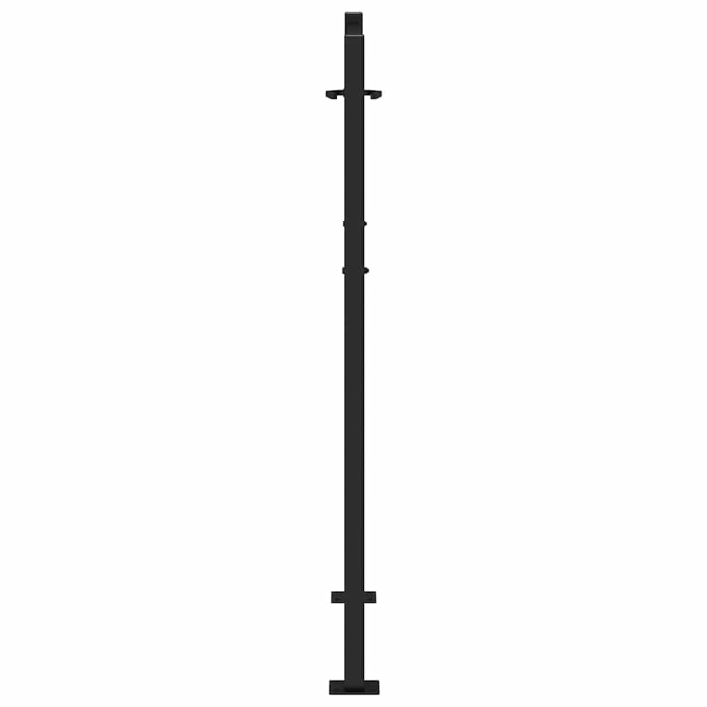 Gartentor Schwarz 100x125 cm Stahl Wellendesign