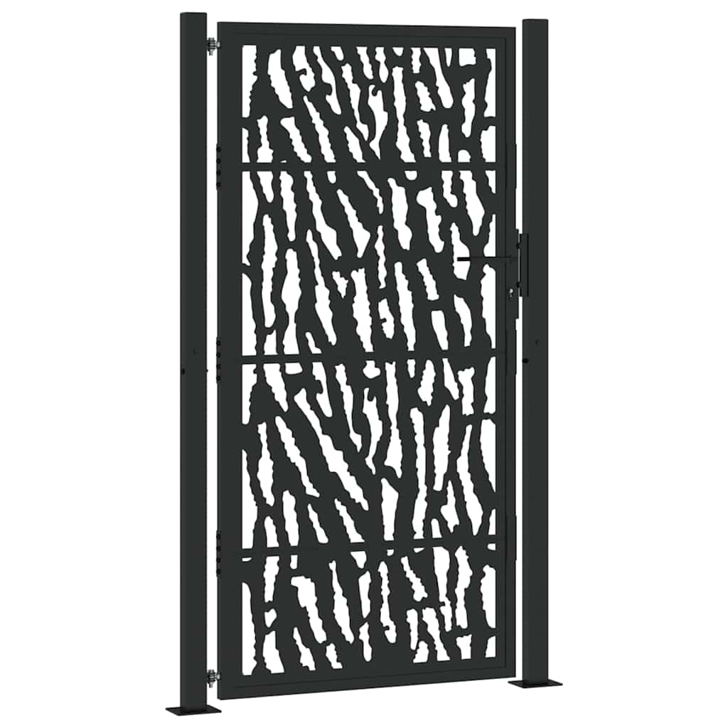 Gartentor Schwarz 100x175 cm Stahl Trace Design