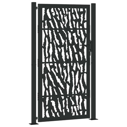 Gartentor Schwarz 100x175 cm Stahl Trace Design
