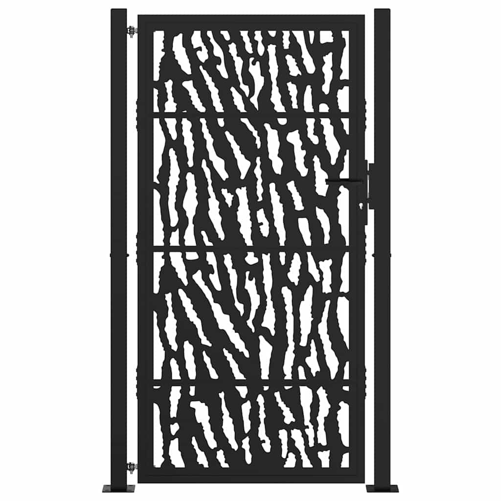 Gartentor Schwarz 100x175 cm Stahl Trace Design
