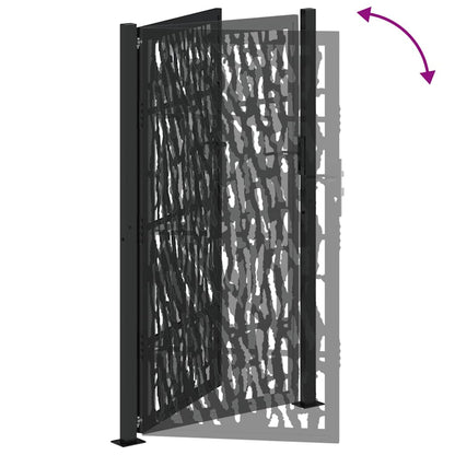 Gartentor Schwarz 100x175 cm Stahl Trace Design