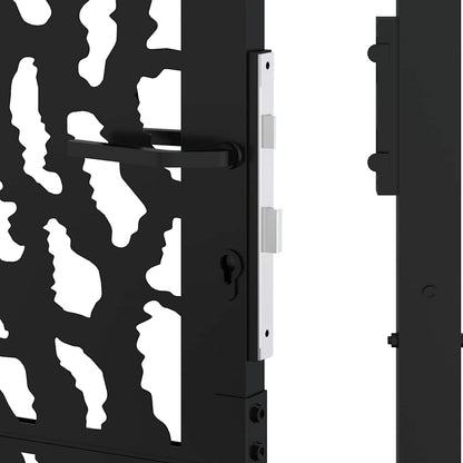 Gartentor Schwarz 100x175 cm Stahl Trace Design