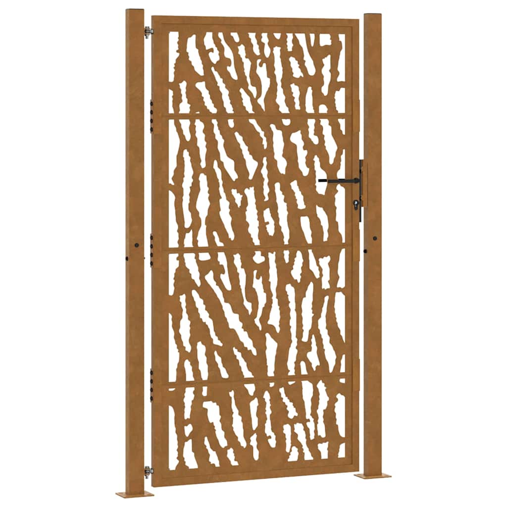 Gartentor 100x200 cm Verwitterungsstahl Trace-Design