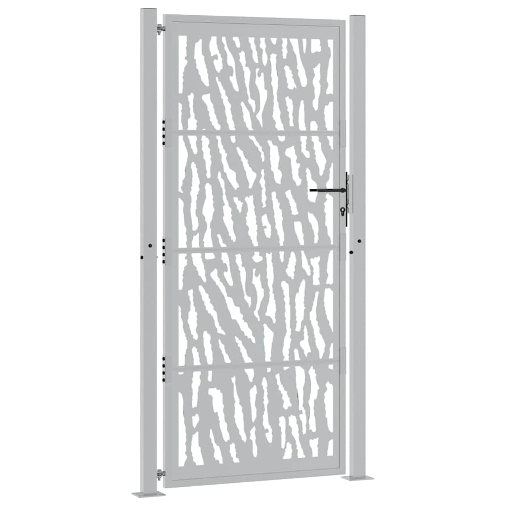 Gartentor 100x200 cm Verwitterungsstahl Trace-Design