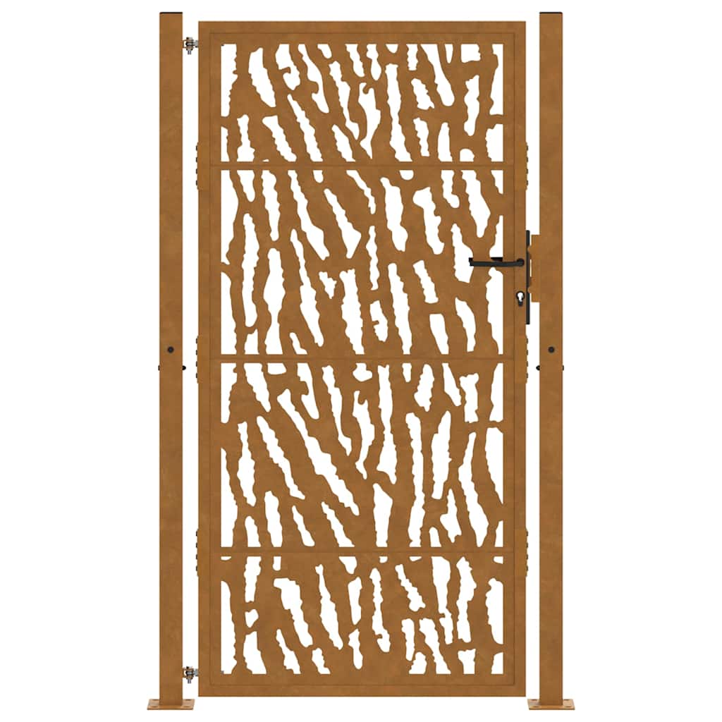 Gartentor 100x200 cm Verwitterungsstahl Trace-Design