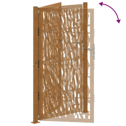 Gartentor 100x200 cm Verwitterungsstahl Trace-Design