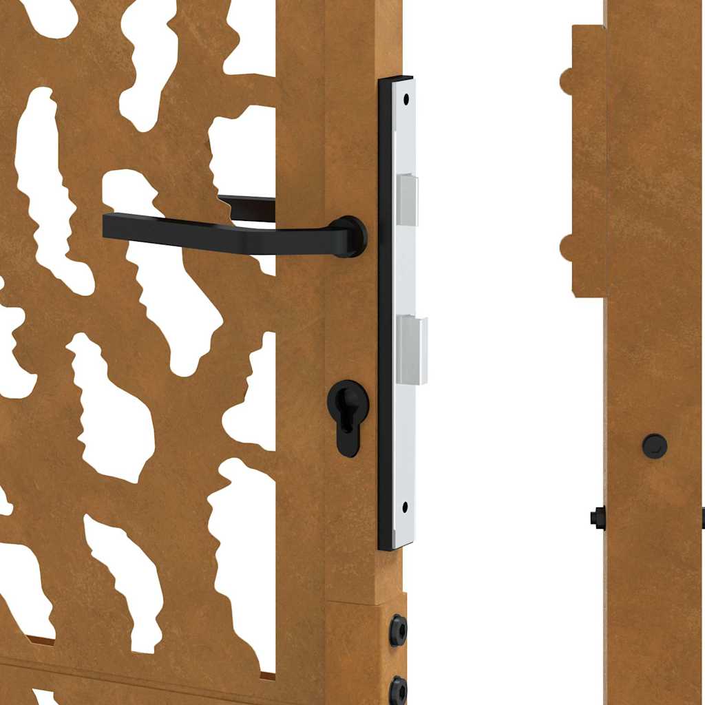 Gartentor 100x200 cm Verwitterungsstahl Trace-Design
