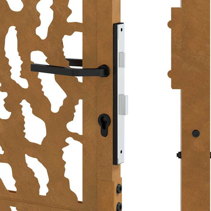 Gartentor 100x200 cm Verwitterungsstahl Trace-Design