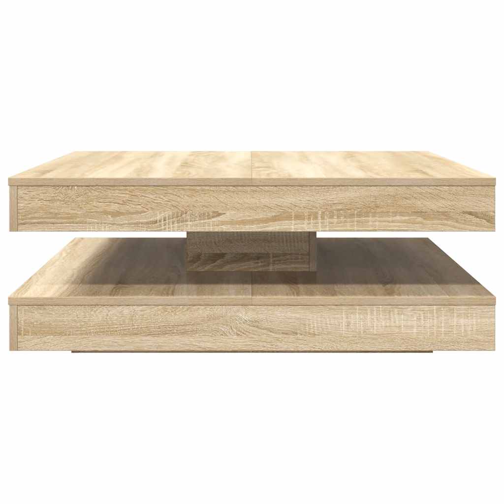 Couchtisch 360-Grad Drehbar Sonoma-Eiche 90x90x34,5 cm