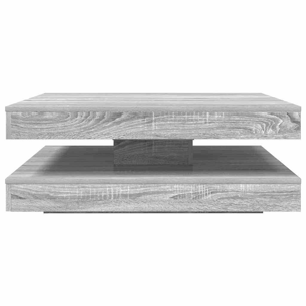 Couchtisch 360-Grad Drehbar Grau Sonoma 90x90x34,5 cm