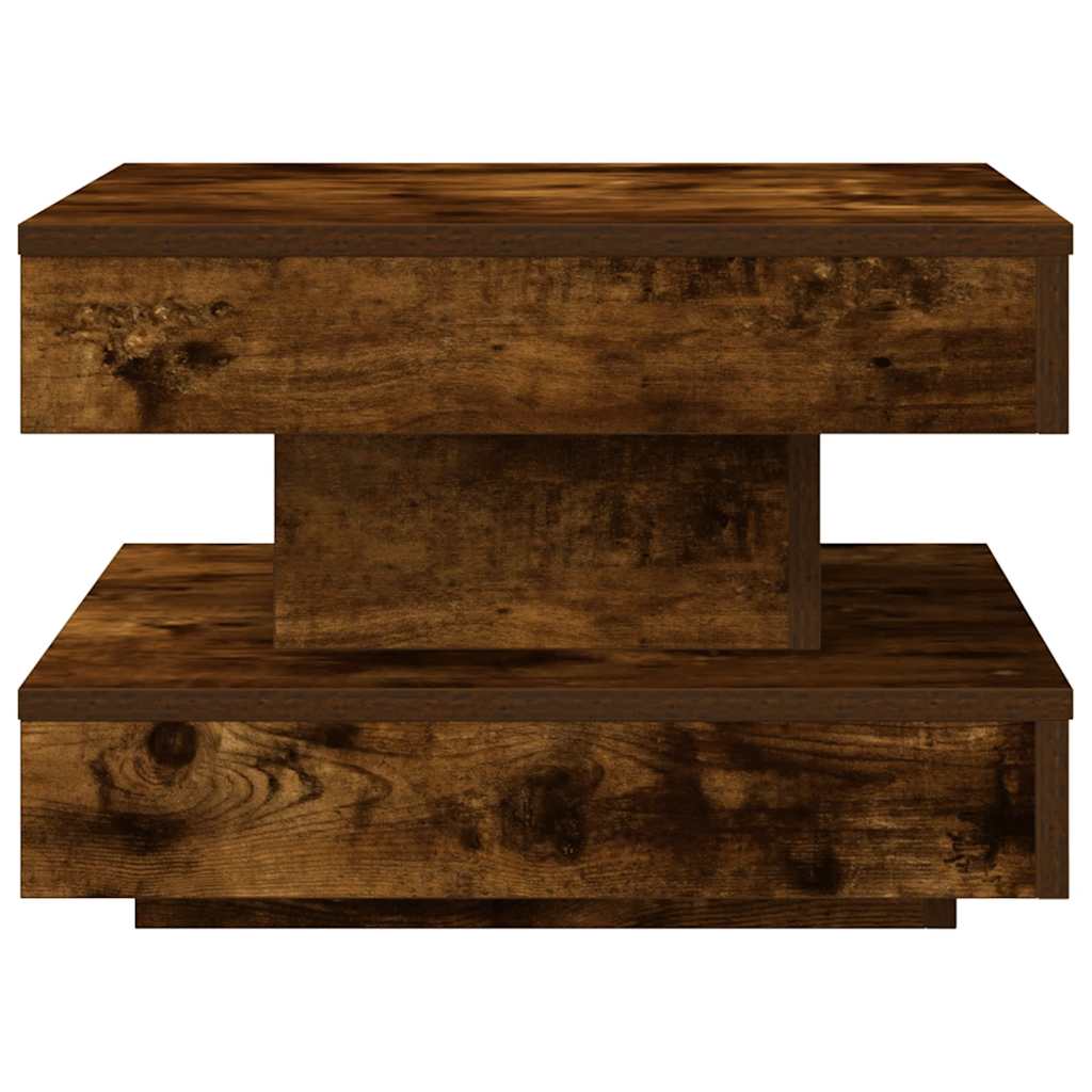 Couchtisch 360-Grad Drehbar Räuchereiche 50x50x34,5 cm