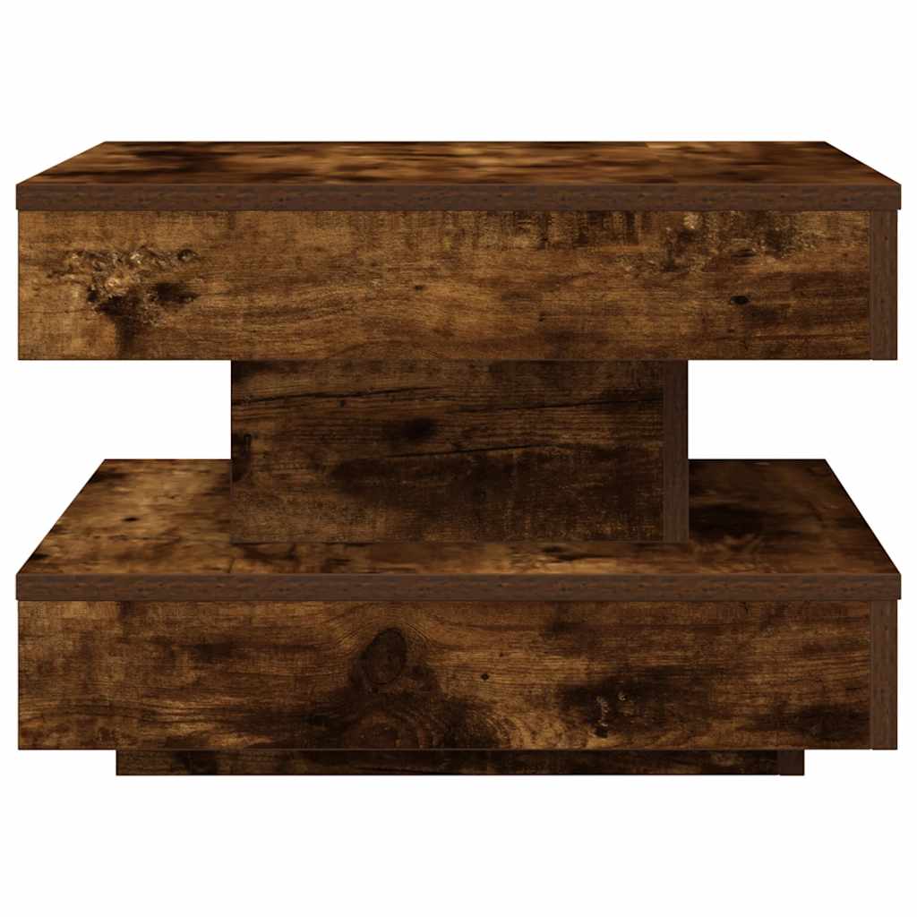 Couchtisch 360-Grad Drehbar Räuchereiche 50x50x34,5 cm