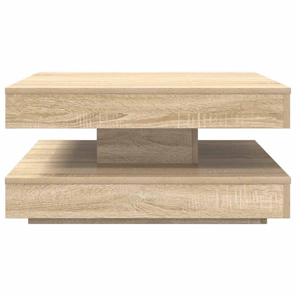 Couchtisch 360-Grad Drehbar Sonoma-Eiche 70x70x34,5 cm