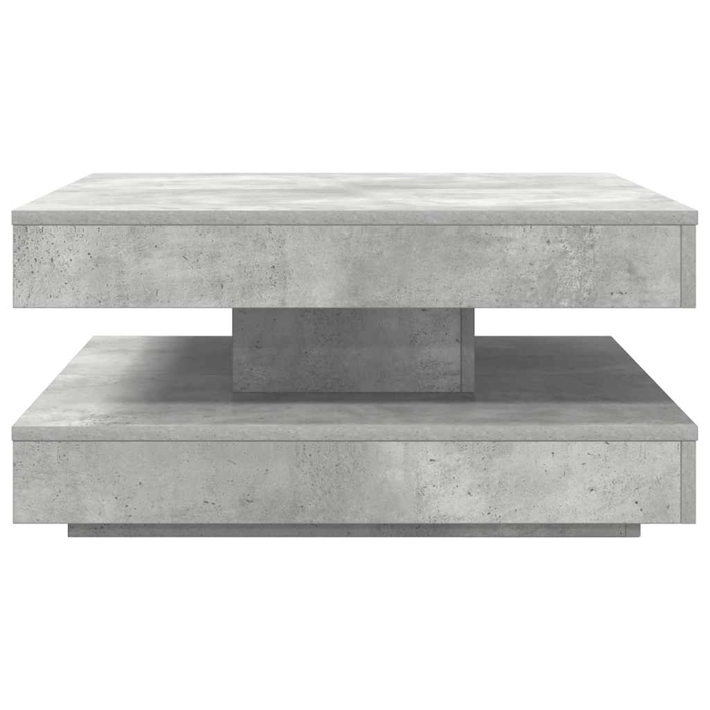 Couchtisch 360-Grad Drehbar Betongrau 70x70x34,5 cm