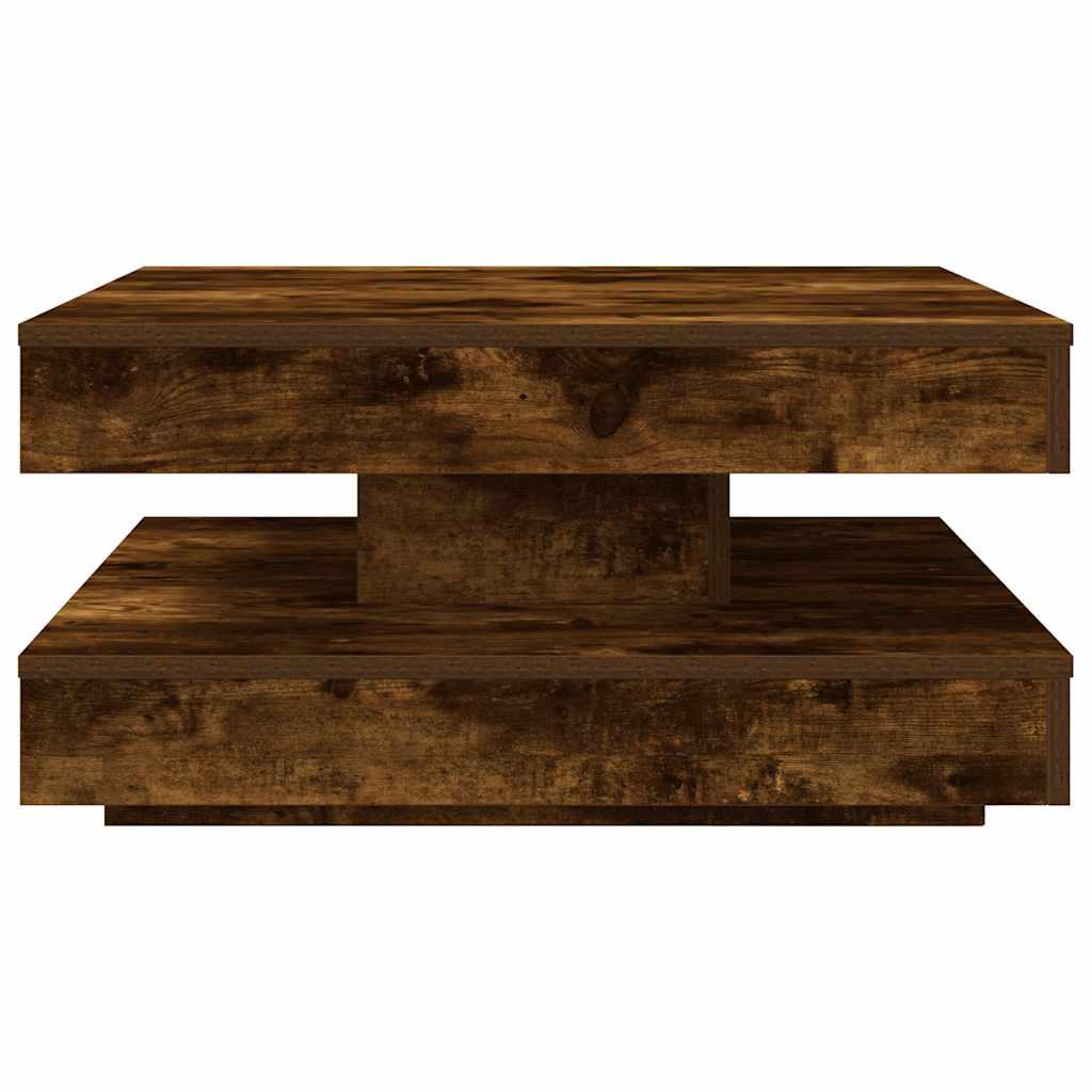 Couchtisch 360-Grad Drehbar Räuchereiche 70x70x34,5 cm