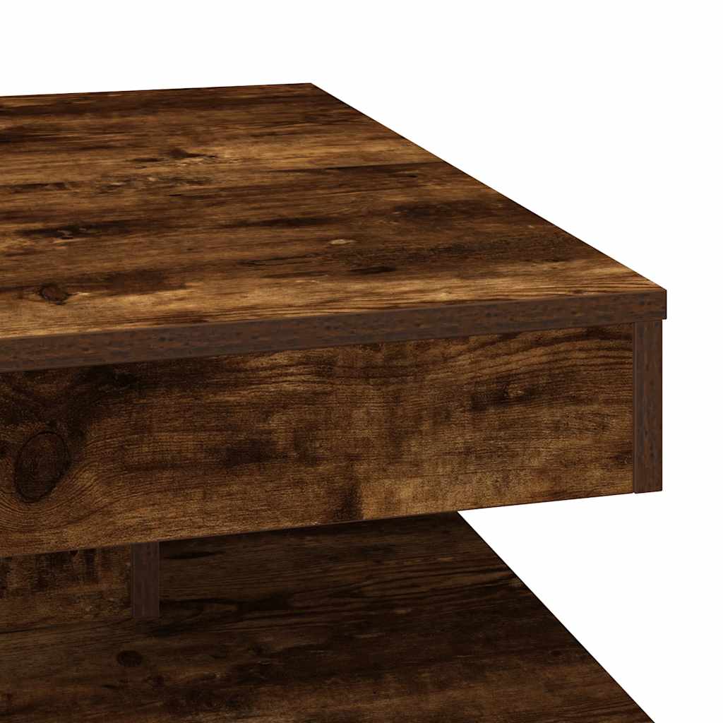 Couchtisch 360-Grad Drehbar Räuchereiche 70x70x34,5 cm