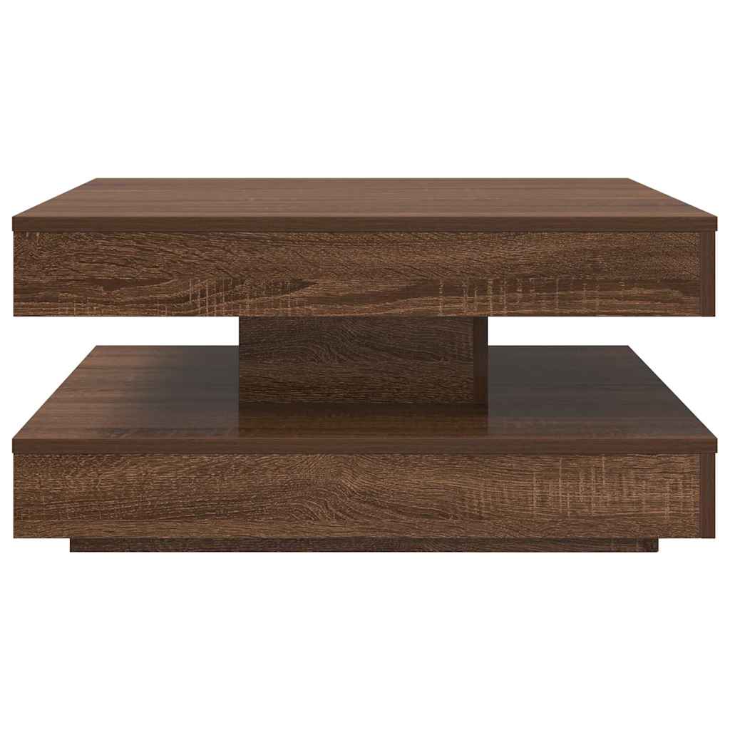 Couchtisch 360-Grad Drehbar Eichen-Optik 70x70x34,5 cm