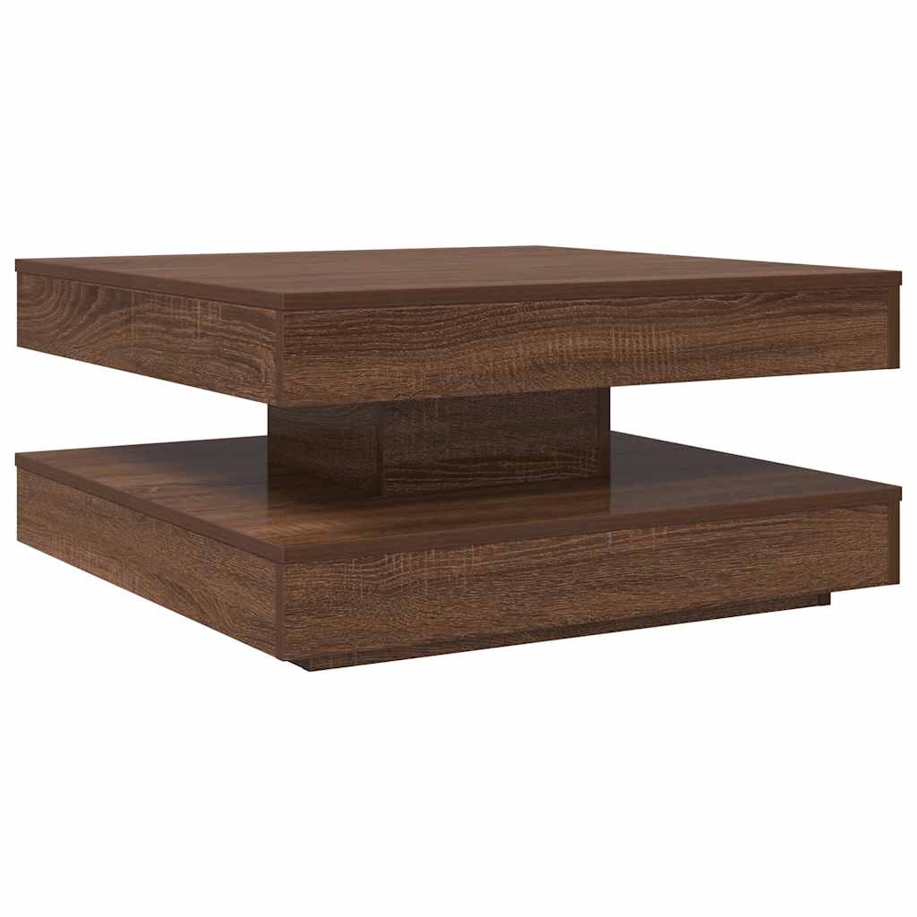 Couchtisch 360-Grad Drehbar Eichen-Optik 70x70x34,5 cm