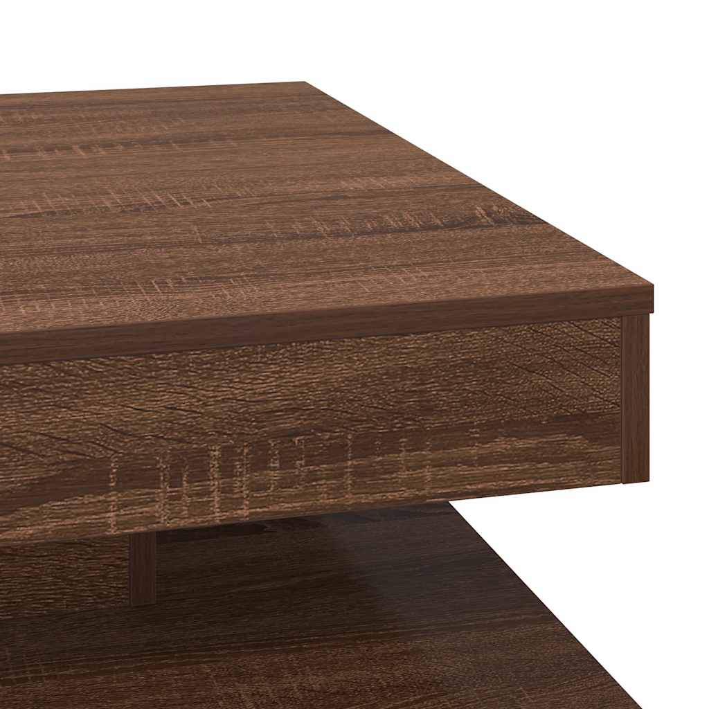 Couchtisch 360-Grad Drehbar Eichen-Optik 70x70x34,5 cm