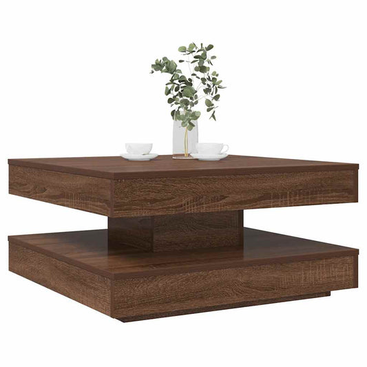 Couchtisch 360-Grad Drehbar Eichen-Optik 70x70x34,5 cm