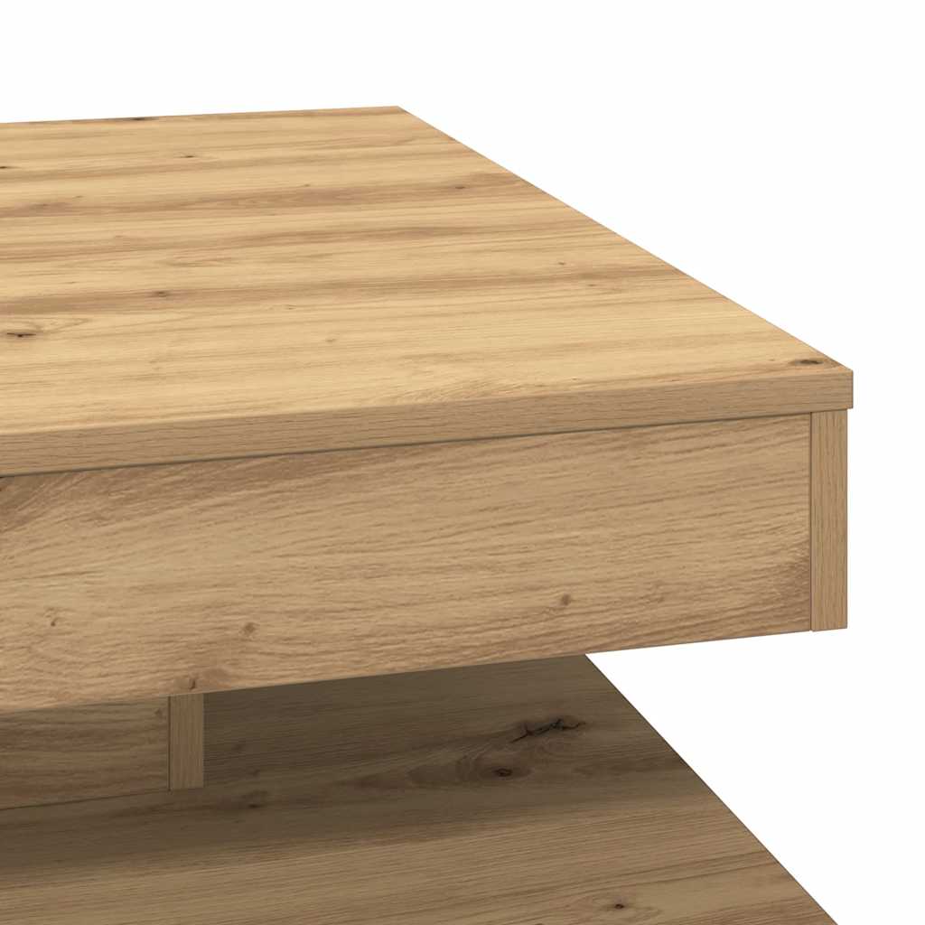 Couchtisch 360-Grad Drehbar Artisan-Eiche 70x70x34,5 cm