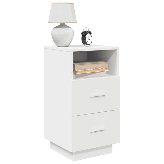 Tables de chevet 2 pcs. avec 2 tiroirs blanc 36x36x68 cm