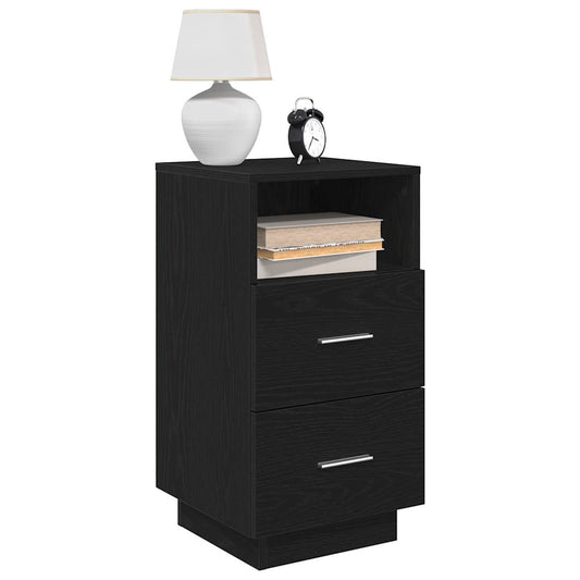 Tables de chevet 2 pcs. avec 2 tiroirs noir 36x36x68 cm