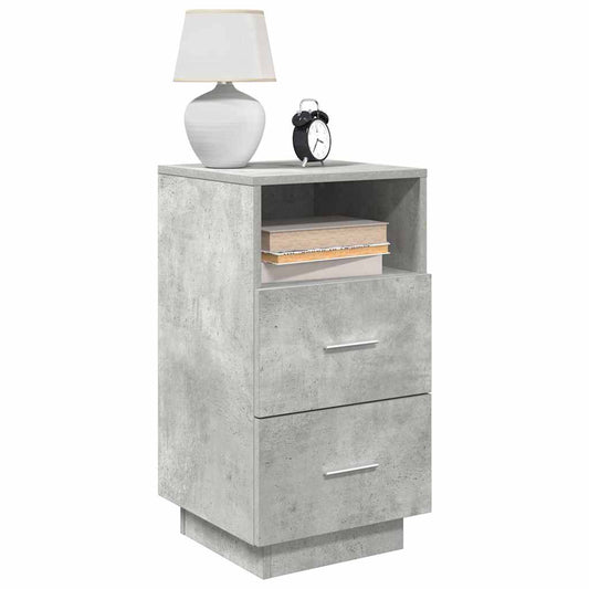 Tables de chevet 2 pcs. avec 2 tiroirs gris béton 36x36x68 cm
