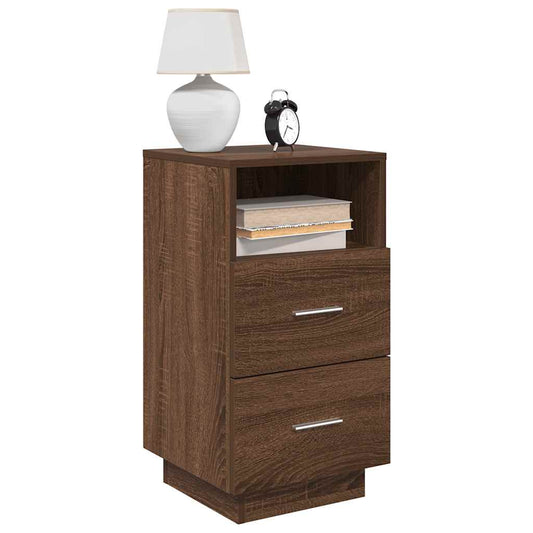 Tables de chevet 2 pcs avec 2 tiroirs chêne brun 36x36x68 cm