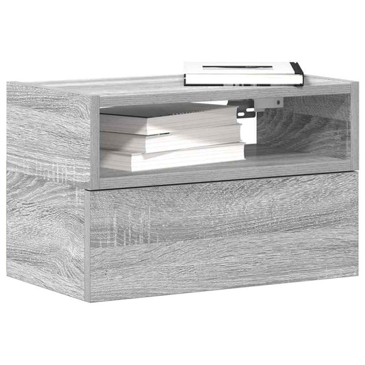 Table de chevet murale, gris Sonoma, 45x26x28,5 cm