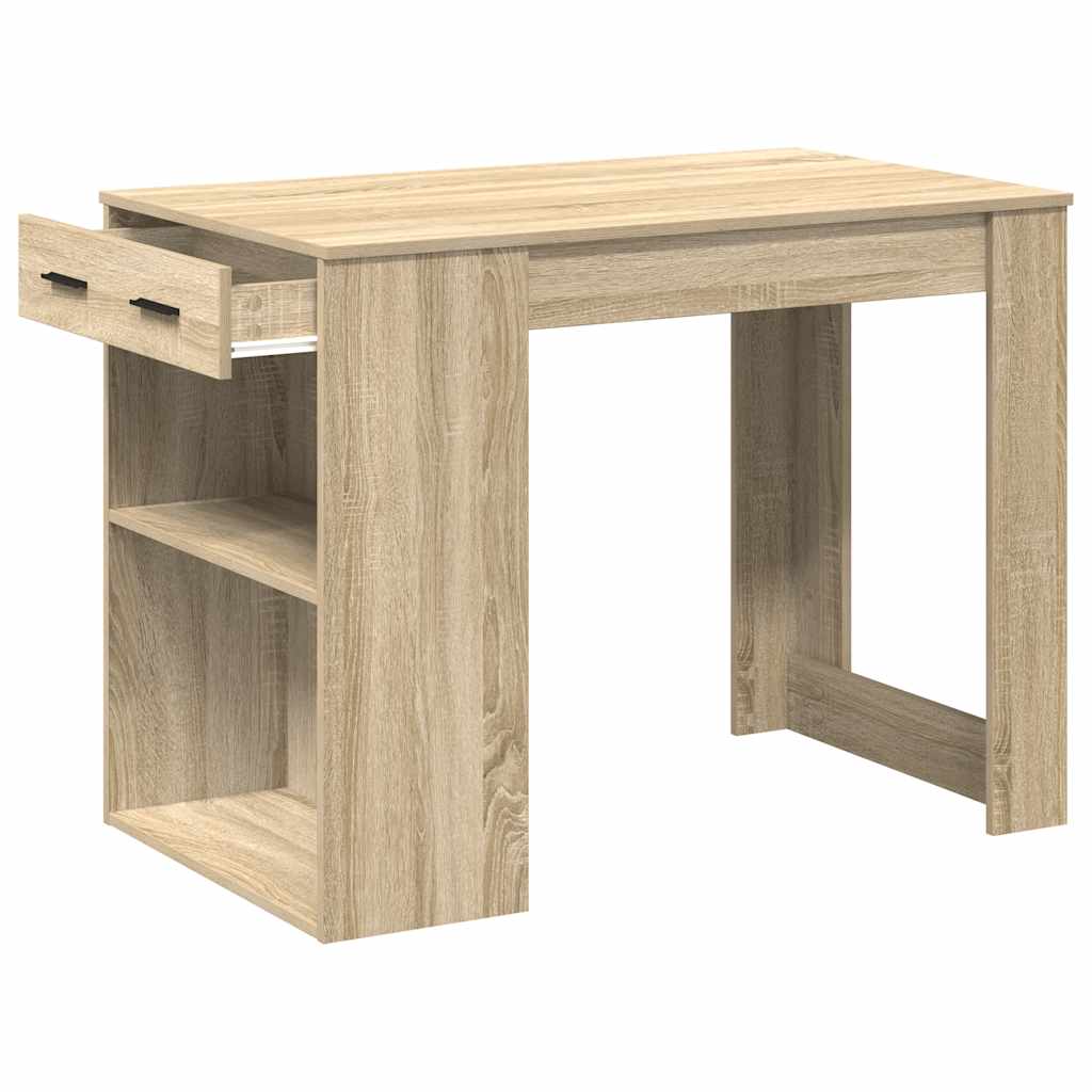 Schreibtisch mit Schubladen Ablage Sonoma-Eiche 102x62x77,5 cm