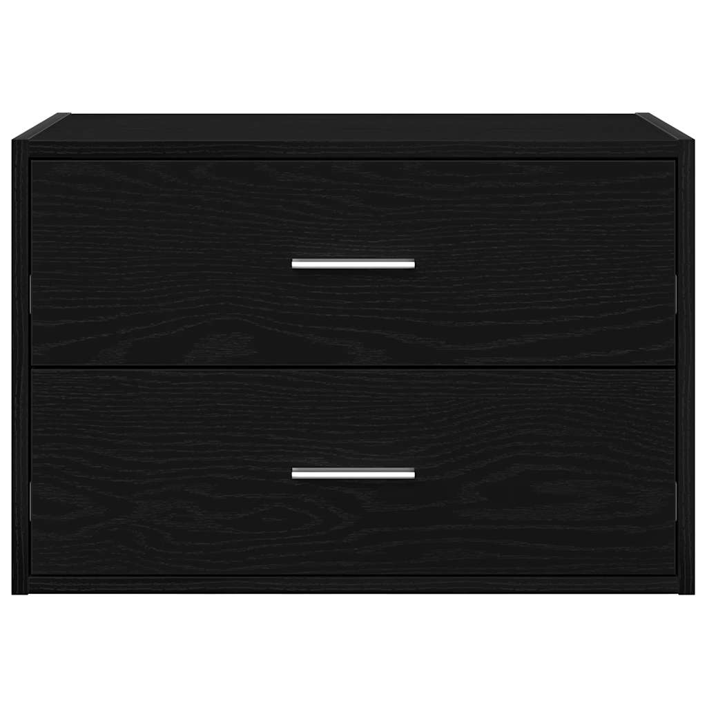 Schrank mit 2 Schubladen Schwarz Eichen-Optik 60x31x40 cm