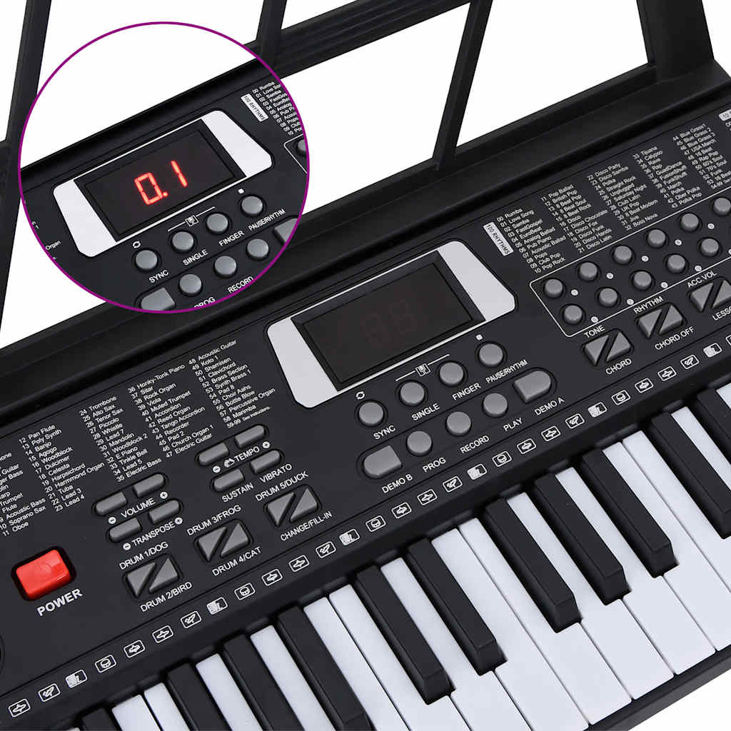 Piano électrique 61 touches avec pupitre pour enfants