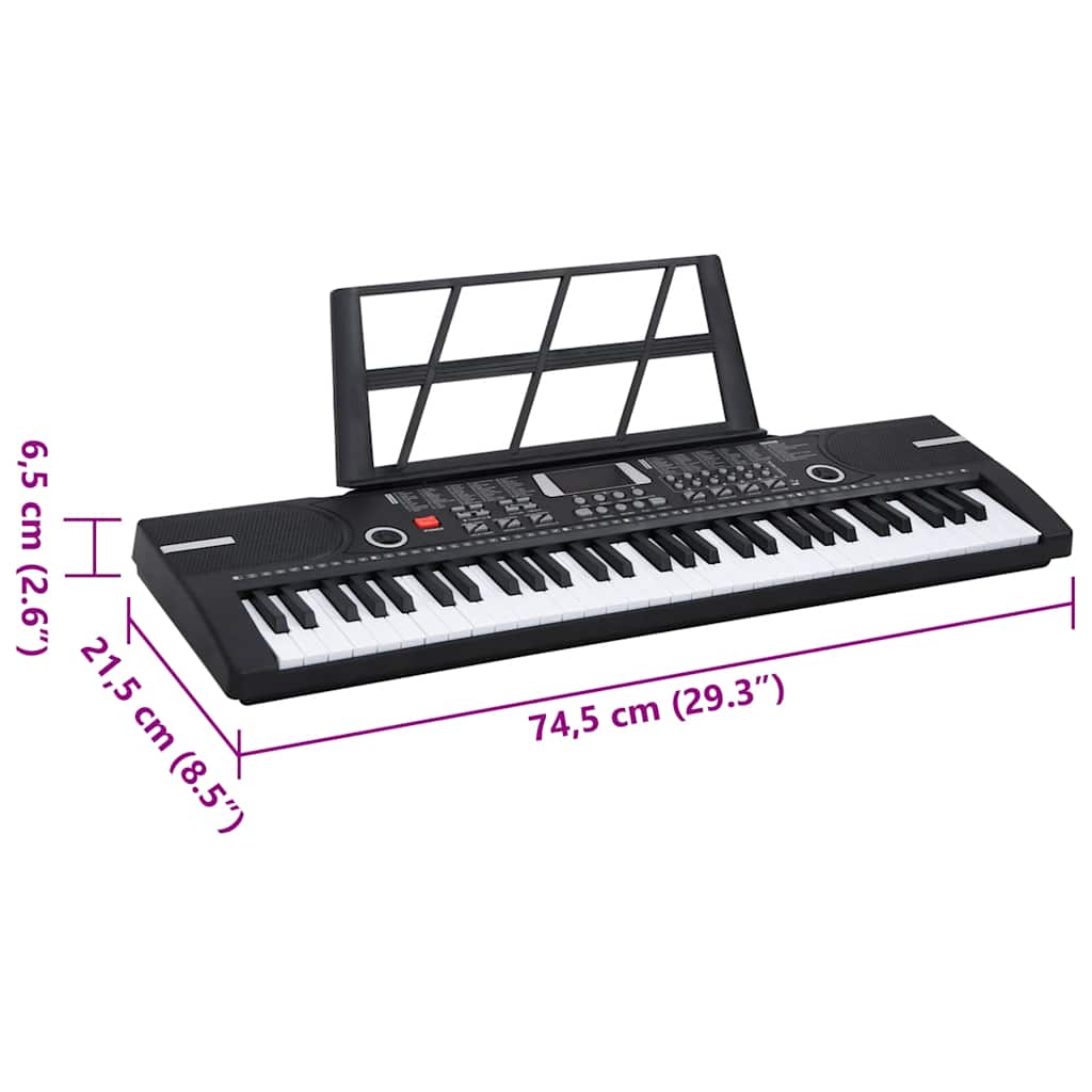 Piano électrique 61 touches avec pupitre pour enfants