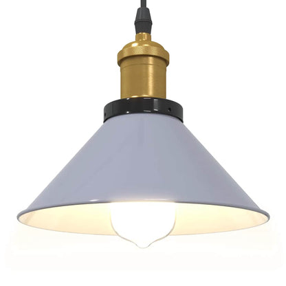 Pendelleuchte Höhenverstellbar E27 Grau Glänzend Ø 22 cm Metall